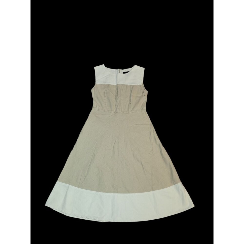 Pendleton Linen Fit & Flare Cottagecore Chic Color block Dress Wmn 2P Pockets